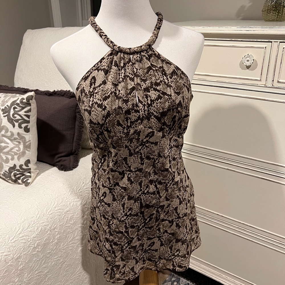 Michael Kors Silk Leopard Print Top